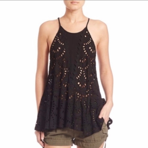 Free People Tops - Intimately Free People black ruffle eyelet  Size M